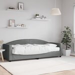 vidaXL Lit de jour avec matelas gris foncé 80x200 cm tissu