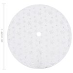 vidaXL Jupe de sapin de Noël de luxe Blanc 122 cm Fausse fourrure