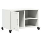 vidaXL Meuble TV blanc 68x39x43 5 cm acier laminé à froid