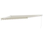 vidaXL Auvent rétractable crème 4 5x3 m tissu et aluminium