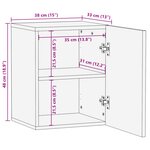 vidaXL Armoire Murale de Salle de Bain 38x33x48 cm en Bois Massif de Manguier