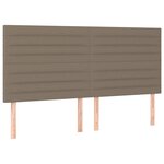 vidaXL Sommier à lattes de lit et matelas et LED Taupe 200x200cm Tissu