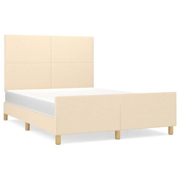 vidaXL Cadre de lit sans matelas crème 140x200 cm tissu