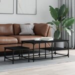 vidaXL Tables basses gigognes 2 Pièces noir bois d'ingénierie