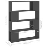 vidaXL Bibliothèque/Séparateur de pièce Gris 100x24x124 cm
