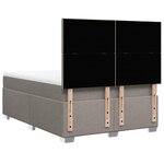 vidaXL Sommier à lattes de lit avec matelas Taupe 140x190 cm Tissu