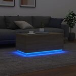 vidaXL Table basse avec lumières LED chêne sonoma 90x50x40 cm