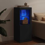 vidaXL Buffet avec lumières LED noir 41x37x100 cm