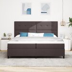 vidaXL Lit à Sommier avec Matelas Gris Foncé 200x200 cm en Tissu