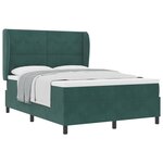 Lit Box Spring vidaXL avec matelas - Vert foncé  160x200 cm  Velours