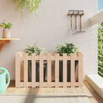 vidaXL Lit surélevé de jardin design de clôture 100x50x50cm pin massif