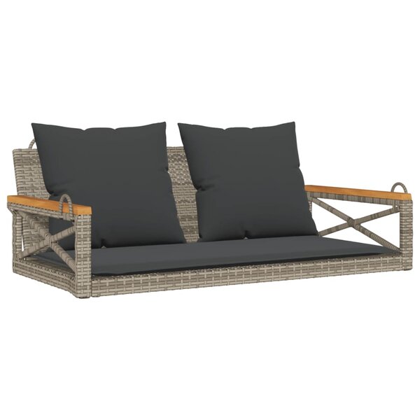 vidaXL Balancelle avec coussins gris 109x62x40 cm résine tressée