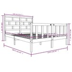 vidaXL Cadre de lit sans matelas blanc bois de pin massif