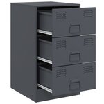 vidaXL Tables de chevet 2 Pièces anthracite 34 5x39x62 cm acier