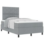 vidaXL Lit à Ressorts avec Matelas Gris Clair 120x200 cm Tissu