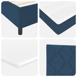 vidaXL Lit Box Spring avec Matelas & LED Bleu 90x200 cm Tissu