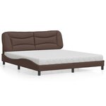 vidaXL Lit avec matelas marron 180x200 cm similicuir