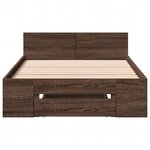 vidaXL Cadre de lit avec tiroir sans matelas chêne marron 90x190 cm