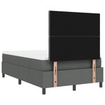 vidaXL Lit à ressorts avec matelas gris foncé 120x200 cm en tissu