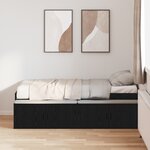 vidaXL Cadre de lit avec rangement Chêne noir 90x190 cm