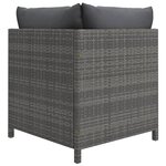 vidaXL Salon de jardin 12 Pièces avec coussins Résine tressée Gris