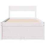 vidaXL Cadre de lit sans matelas blanc 100x200 cm bois de pin massif