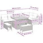 Ensemble de canapés de jardin de 9 pièces avec coussins en rotin noir