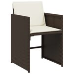 vidaXL Ensemble à manger de jardin avec coussins 15 Pièces marron rotin
