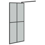 vidaXL Écran de douche 90x195 cm Verre trempé foncé