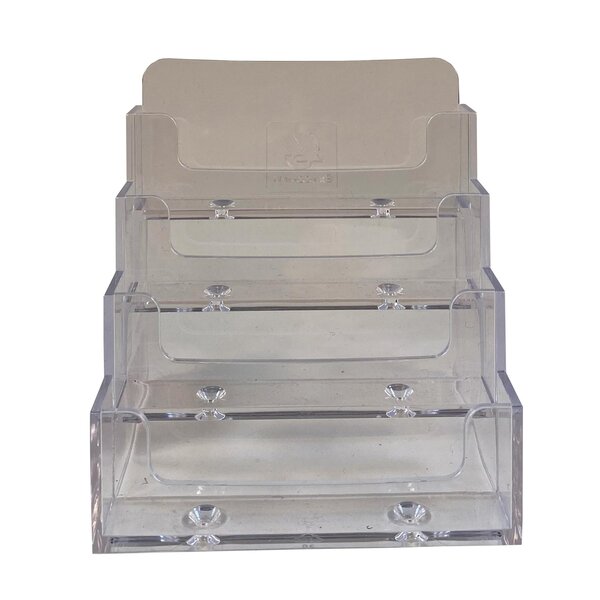 Distributeur De Cartes De Visite 4 Cases - Cristal - X 4 - Exacompta