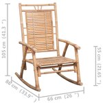 vidaXL Chaise à bascule avec coussin Bambou