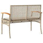 vidaXL Banc de jardin avec coussin beige résine tressée et acacia