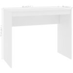 Bureau table poste de travail meuble d'ordinateur informatique étude 90 x 40 x 72 cm bois d'ingénierie blanc 02_0023527