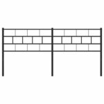 vidaXL Tête de lit métal noir 180 cm
