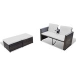 Salon de jardin meuble d'extérieur ensemble de mobilier 4 pièces avec coussins résine tressée marron 02_0016187