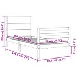 vidaXL Cadre de lit sans matelas blanc bois massif