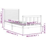 vidaXL Cadre de lit sans matelas blanc bois de pin massif