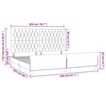 vidaXL Cadre de lit sans matelas gris foncé 200x200 cm velours