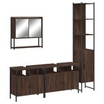 vidaXL Ensemble de meubles de salle de bain 4 Pièces Chêne marron