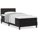 Lit box spring vidaXL avec matelas Noir 100x200 cm Velours
