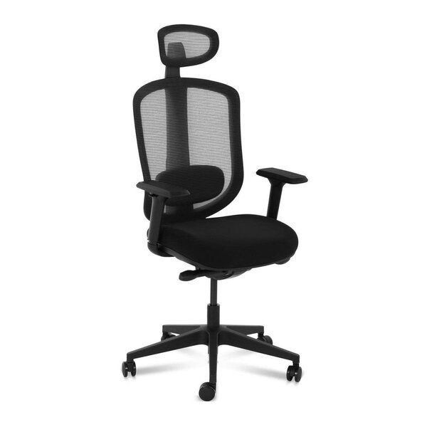 Chaise de bureau dossier en filet appui-tête et support lombaire 150 kg noir 14_0000880