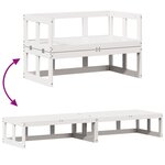 vidaXL Canapé de jardin extensible blanc bois massif de pin