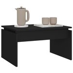 vidaXL Table basse noir 68x50x38 cm bois d'ingénierie