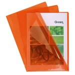 Etui Carton De 100 Pochettes Coin Pvc Lisse Haute Résistance 13/100e - A4 - Orange - Exacompta