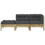 vidaXL Canapé de jardin avec coussins et repose-pied 2 places