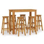 vidaXL Ensemble de bar de jardin 7 Pièces bois d'acacia solide