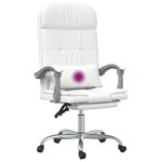 Fauteuil de massage inclinable de bureau informatique étude similicuir blanc 02_0025401