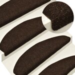 vidaXL Tapis autoadhésifs de marches 10Pièces Marron 56x17x3cm Aiguilleté