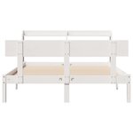 vidaXL Cadre de lit sans matelas blanc 135x190 cm bois de pin massif