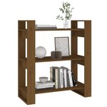 vidaXL Bibliothèque/Cloison Marron miel 80x35x91 cm Bois massif